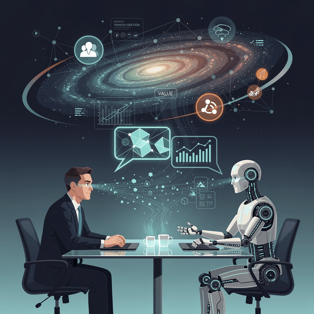 로봇과의 대화로 다시 쓰는 ROI의 의미 - 제미니 엔터프라이즈와 우리의 생각 여행 특성이미지