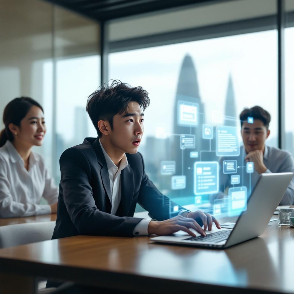 회의 중 자동으로 업무를 처리한 AI를 목격한 순간 — 편리함과 낯섦이 공존하는 장면입니다. ⓒ motosamokat