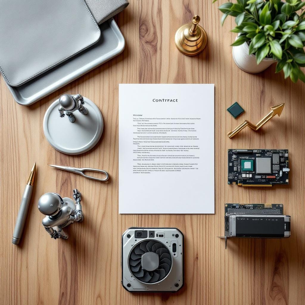 문서·임플란트·GPU·재무 상징물을 한 장에 배치해 이번 주 주요 AI 이슈를 직관적으로 보여줍니다.
ⓒ motosamokat